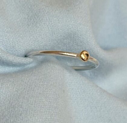 Gold nugget Stacker Ring Pebble